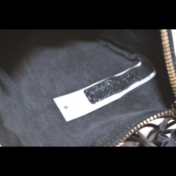 Eileen Fisher Round Pouch with Tassel Full Shimmer Blue Leather Clutch - Picture 3 of 3